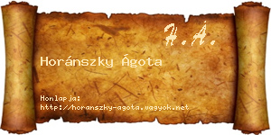 Horánszky Ágota névjegykártya