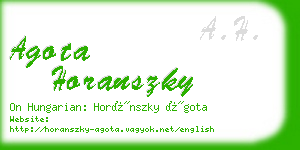 agota horanszky business card